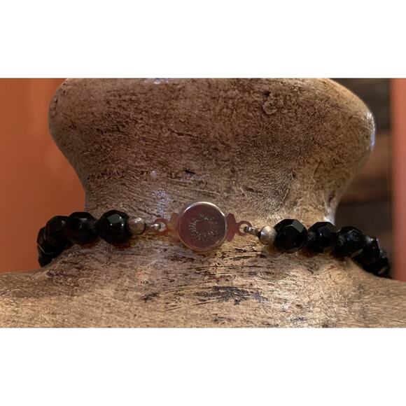 Austrian Crystal Black Long Necklace Vintage - Picture 6 of 6